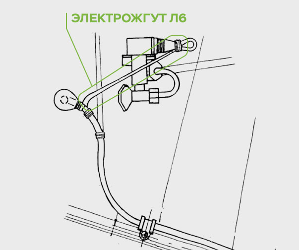 L6 - Изменение трассы электрожгута Л6 топливного крана вспомогательной силовой установки (ВСУ)
