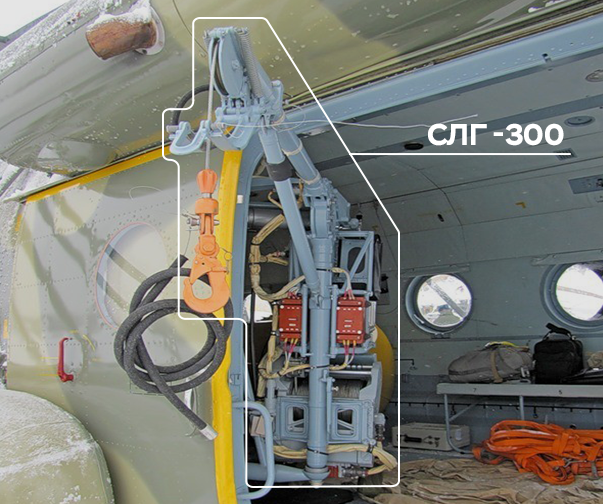 SLG-300 - Установка бортовой стрелы с системой подъёма грузов СЛГ-300 на вертолёты Ми-8АМТ и Ми-8МТВ-1